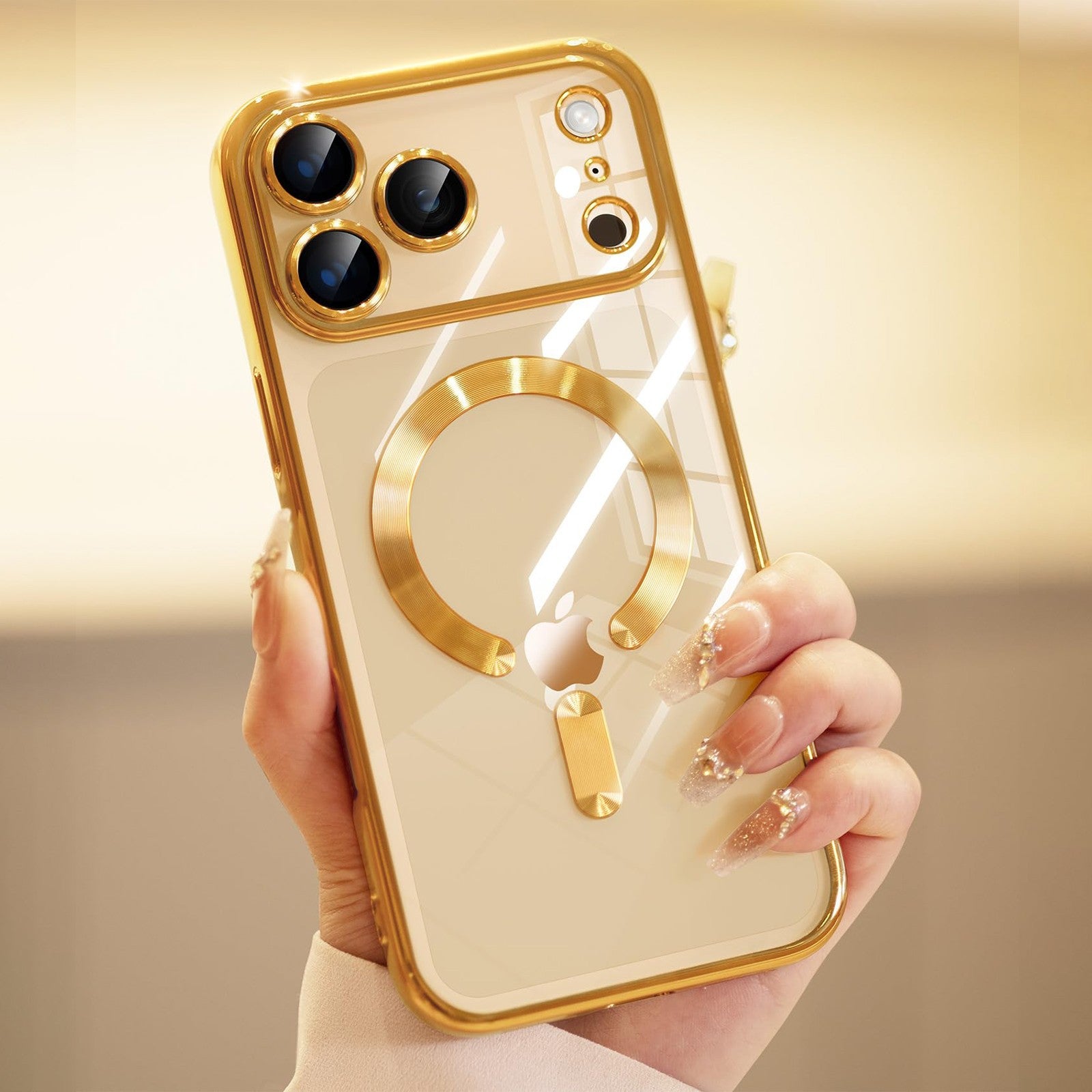 For Iphone 17 Pro Max/Air/17 Pro/17 Slim Plating Clear Mag Safe Lens Screen Case