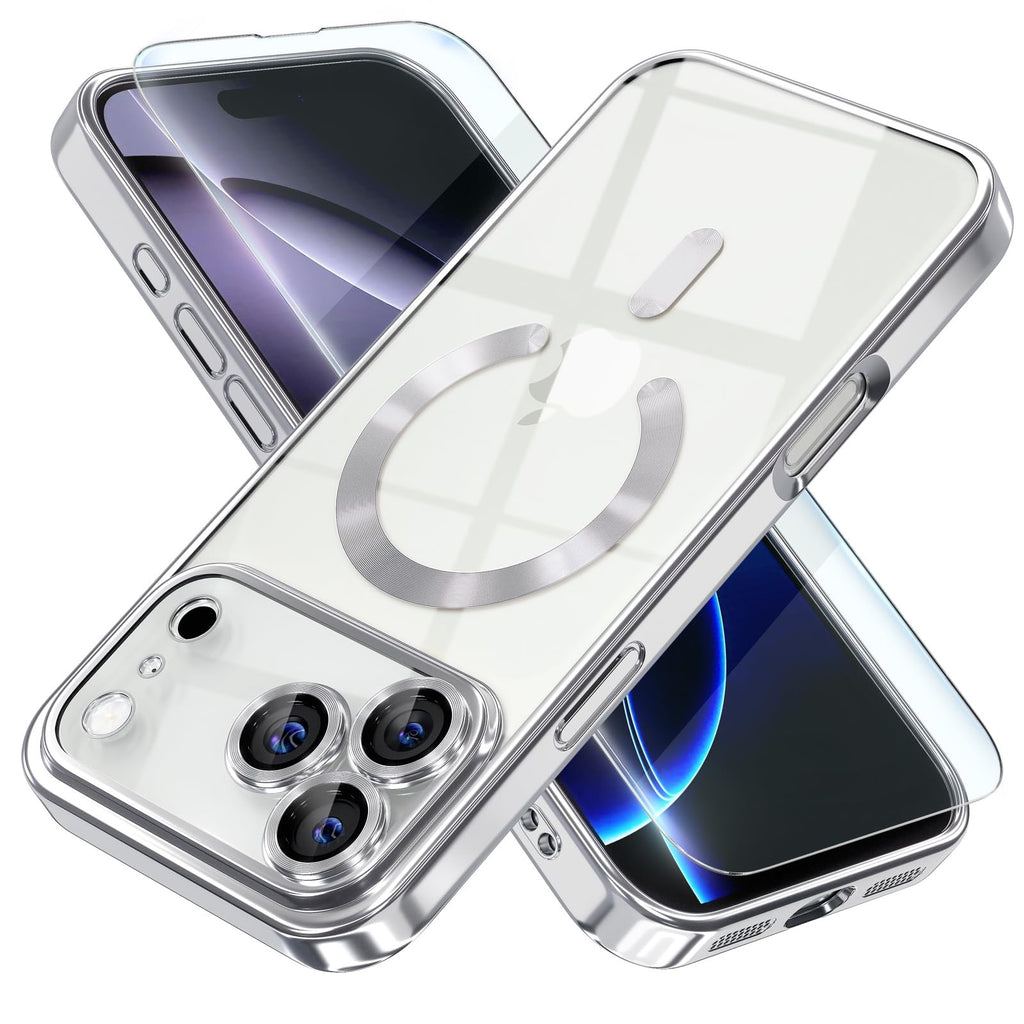 For Iphone 17 Pro Max/Air/17 Pro/17 Slim Plating Clear Mag Safe Lens Screen Case