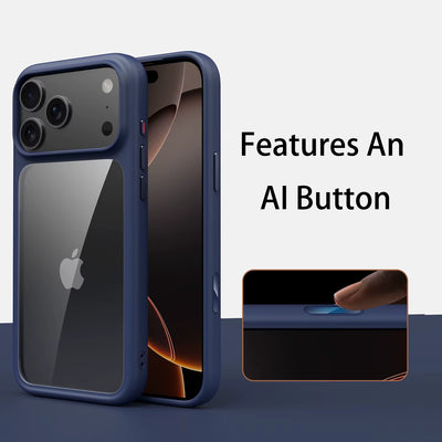 Luxury Orange Matte Transparent Magsafe Phone Case for Iphone 17 Pro Max 17 Pro 17 New Metal Buttons Skin Feel Shockproof Cover