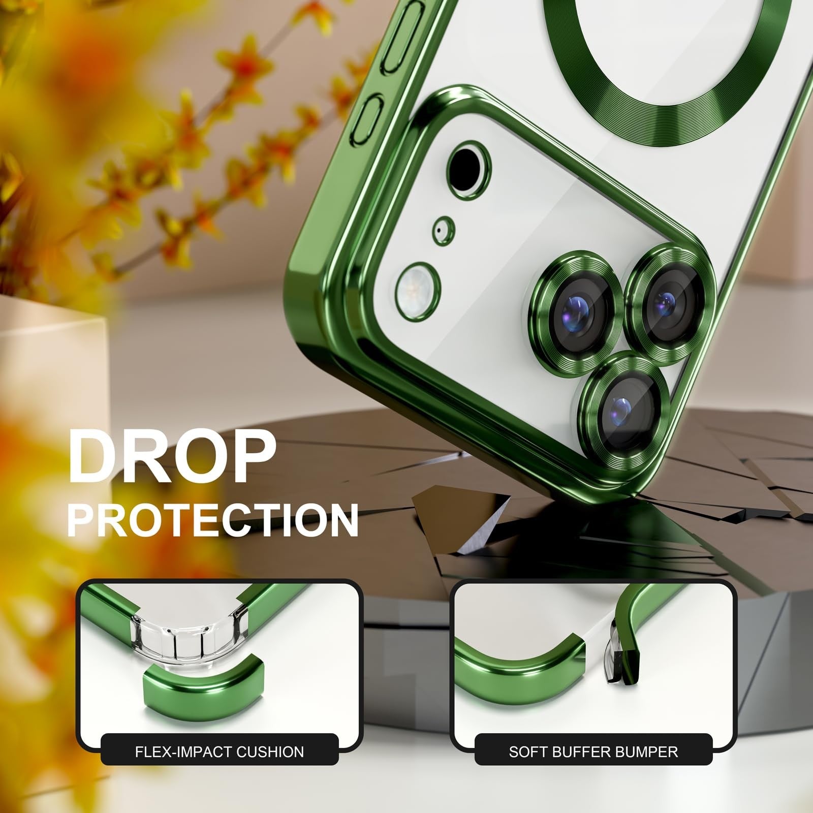 For Iphone 17 Pro Max/Air/17 Pro/17 Slim Plating Clear Mag Safe Lens Screen Case