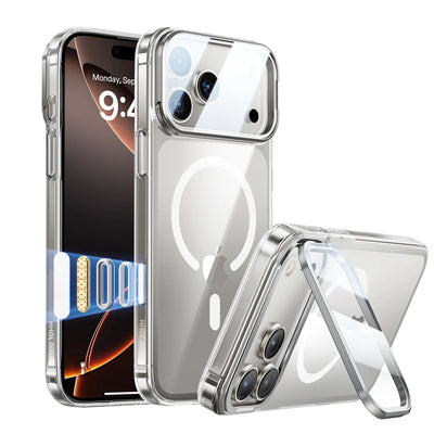 Cell Phone Case for Iphone 17 Pro with Kick Stand Camera Lens Protector Magsafe Wireless Charging Transparent