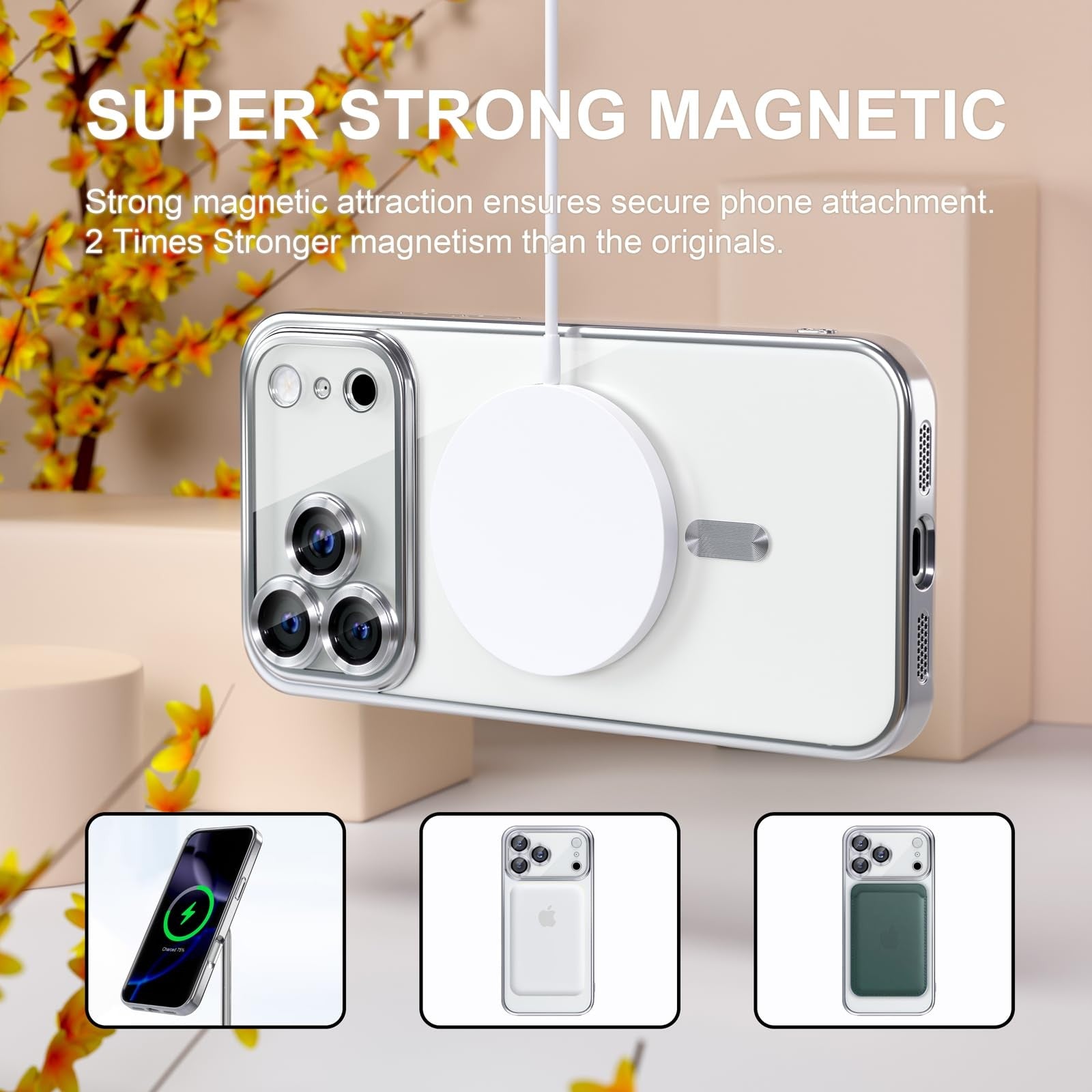 For Iphone 17 Pro Max/Air/17 Pro/17 Slim Plating Clear Mag Safe Lens Screen Case