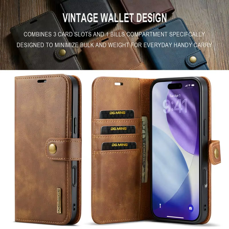 For Iphone 17 Pro Max 5G 2025 Luxury Case 2In1 Detachable Leather Wallet Funda for Iphone 17 Air Case Iphone17 Pro Magnet Cover