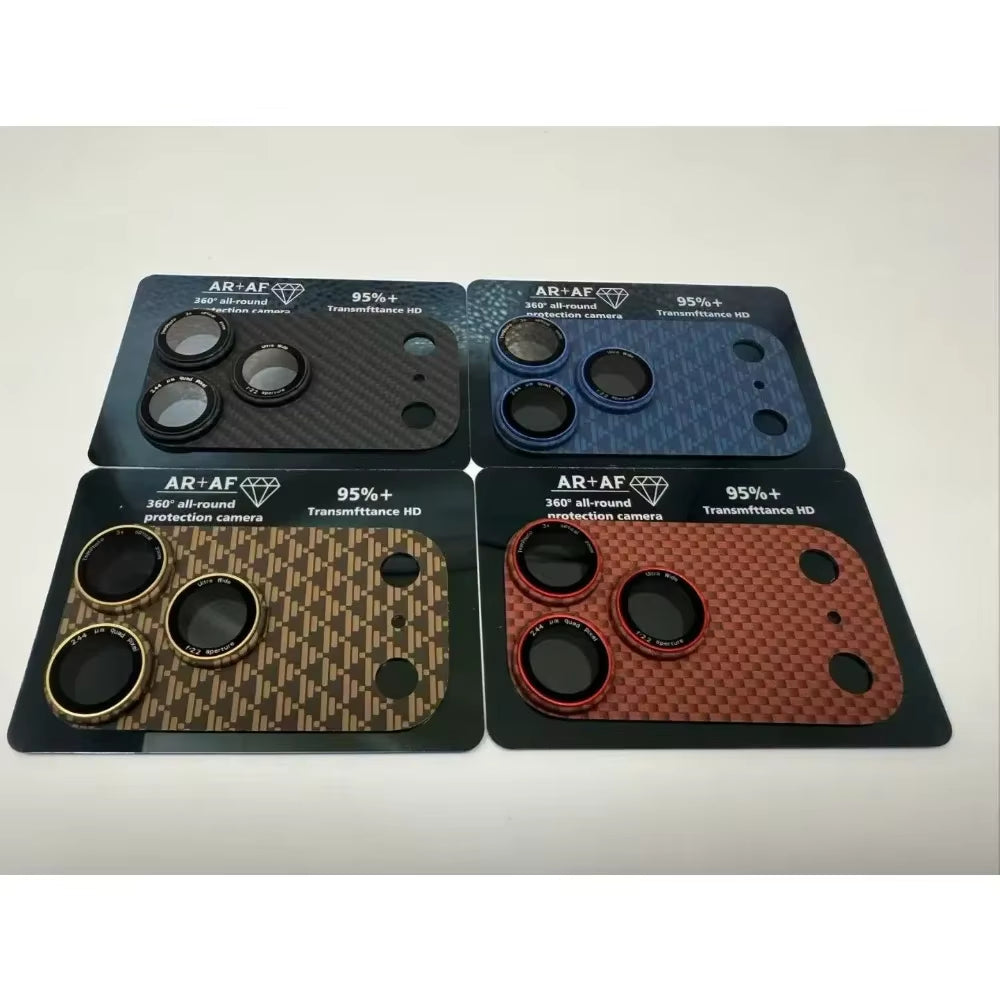 Kevlar Carbon Fiber Full Camera Lens Protector Glass Cover for Iphone 17 Pro Max 17 Air High Quality Phone Lens Accessories Case