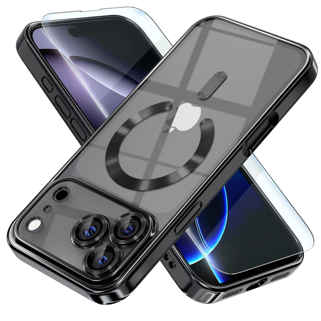 For Iphone 17 Pro Max/Air/17 Pro/17 Slim Plating Clear Mag Safe Lens Screen Case