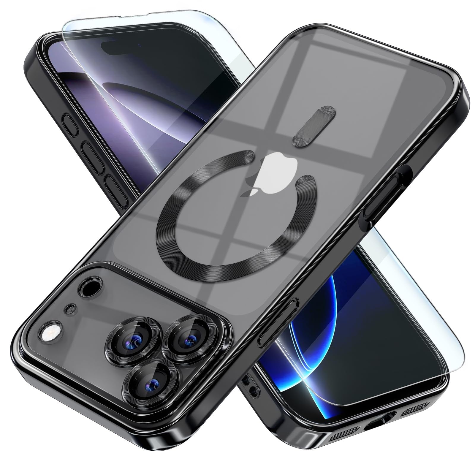 For Iphone 17 Pro Max/Air/17 Pro/17 Slim Plating Clear Mag Safe Lens Screen Case