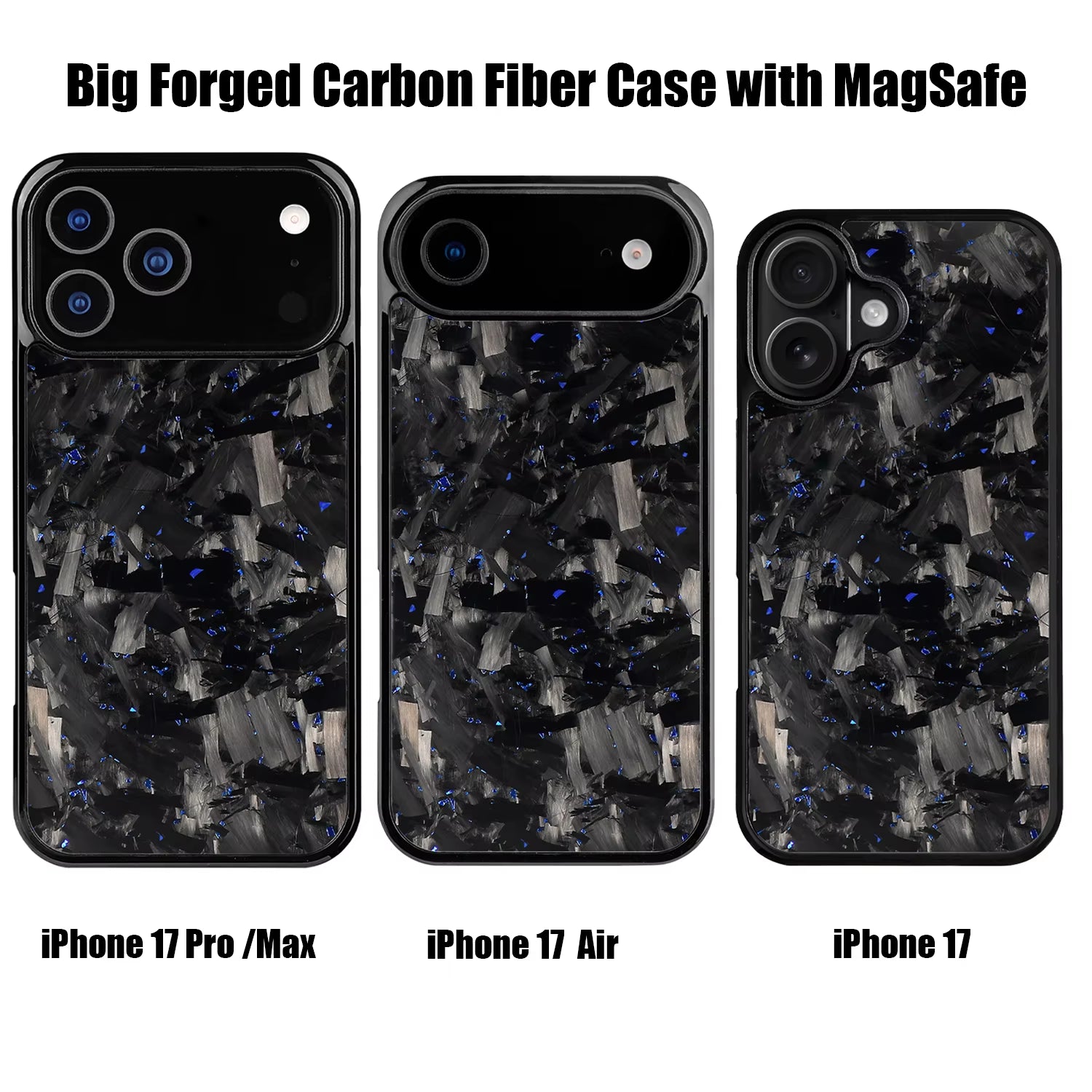 Magnetic Big Colored Forged Carbon Fiber Case for New Iphone 17 Air 17Pro 17 Pro Max Protective Premium Phone Cover with Magsafe