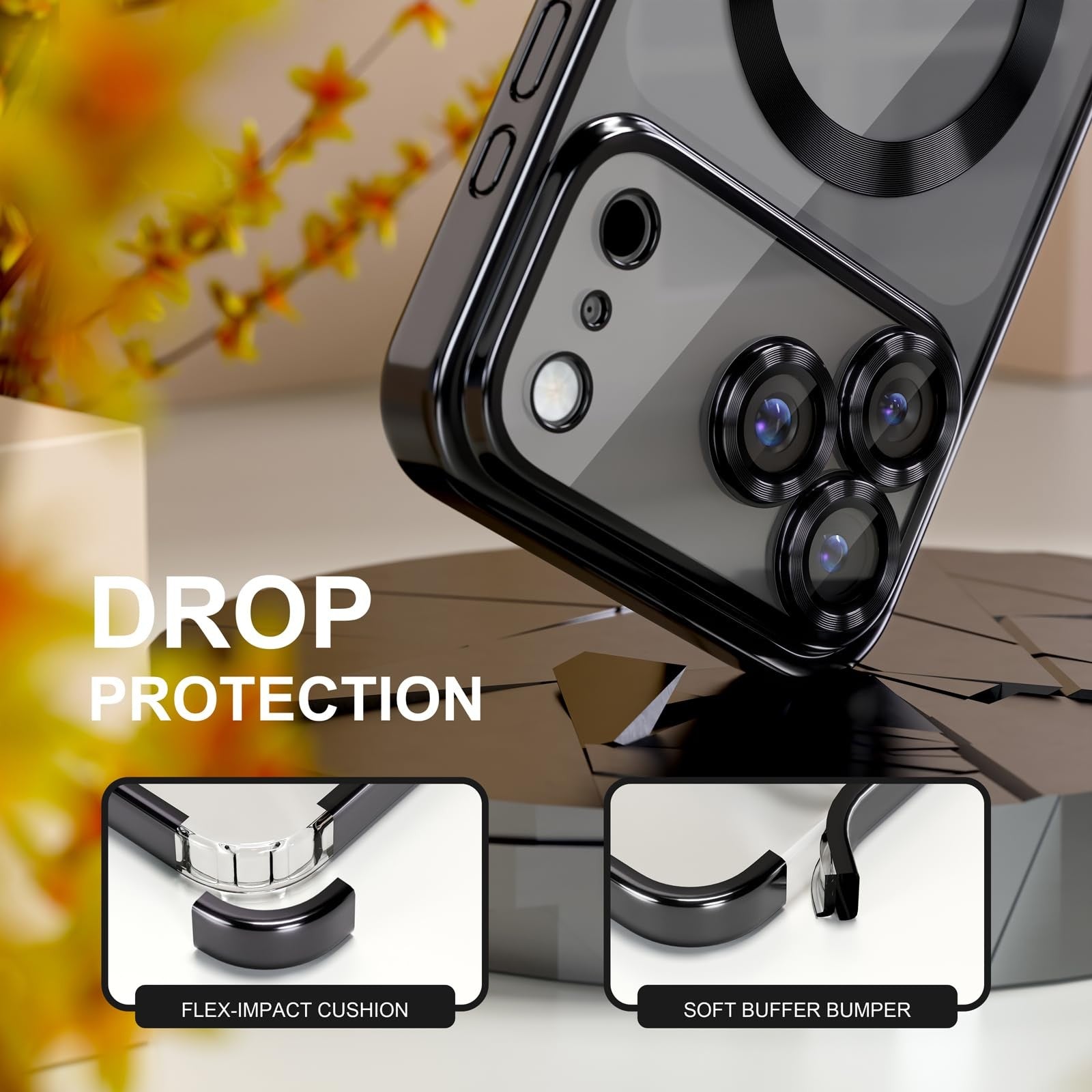 For Iphone 17 Pro Max/Air/17 Pro/17 Slim Plating Clear Mag Safe Lens Screen Case