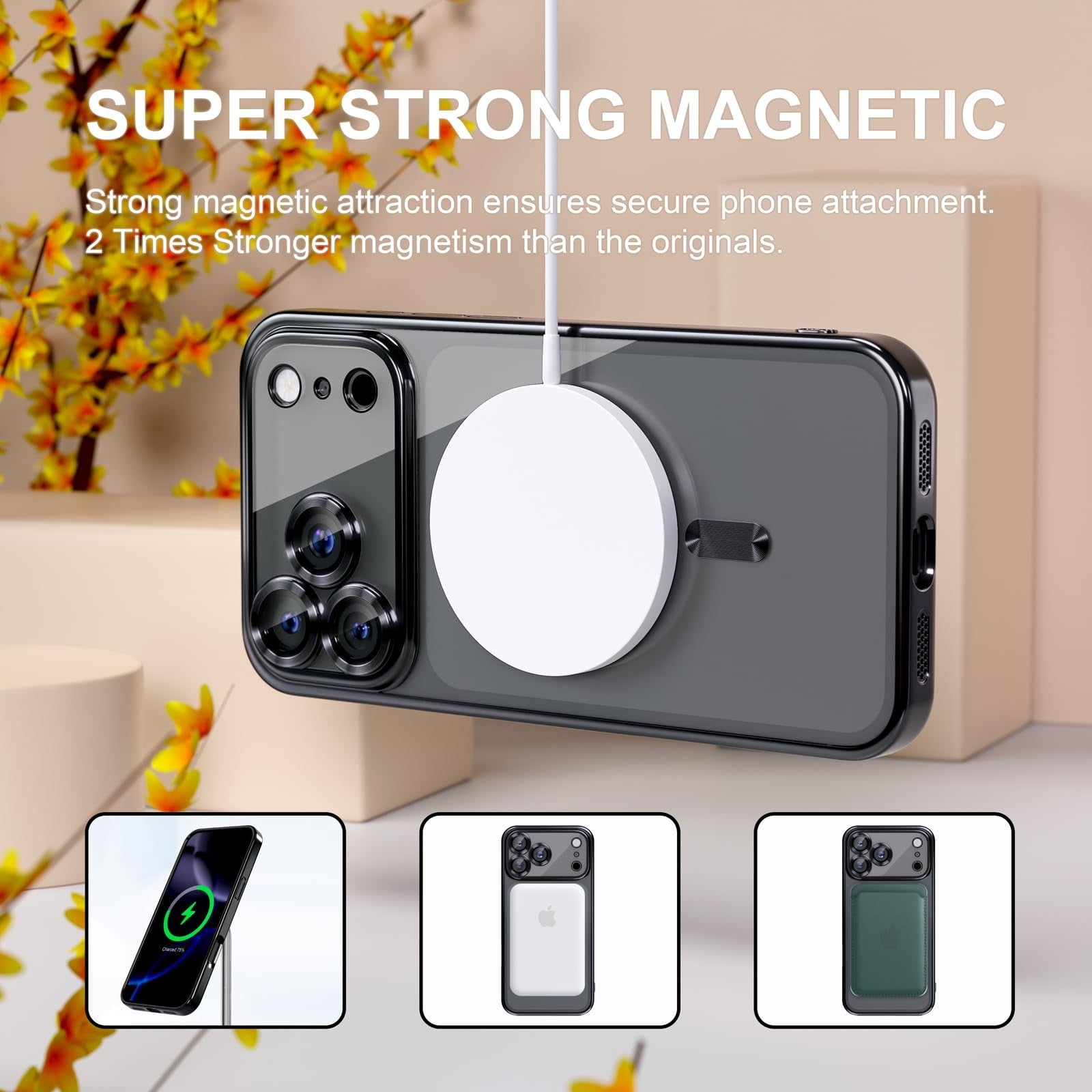 For Iphone 17 Pro Max/Air/17 Pro/17 Slim Plating Clear Mag Safe Lens Screen Case