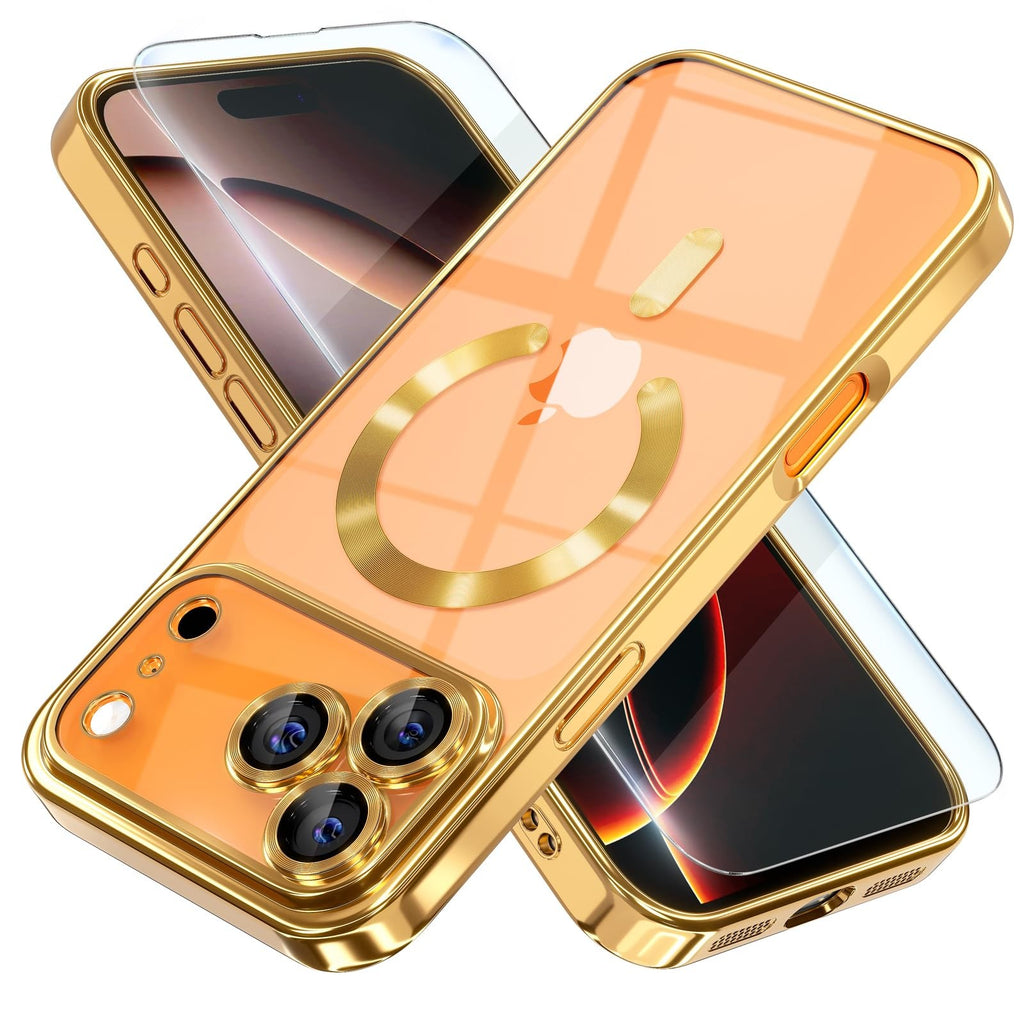 For Iphone 17 Pro Max/Air/17 Pro/17 Slim Plating Clear Mag Safe Lens Screen Case