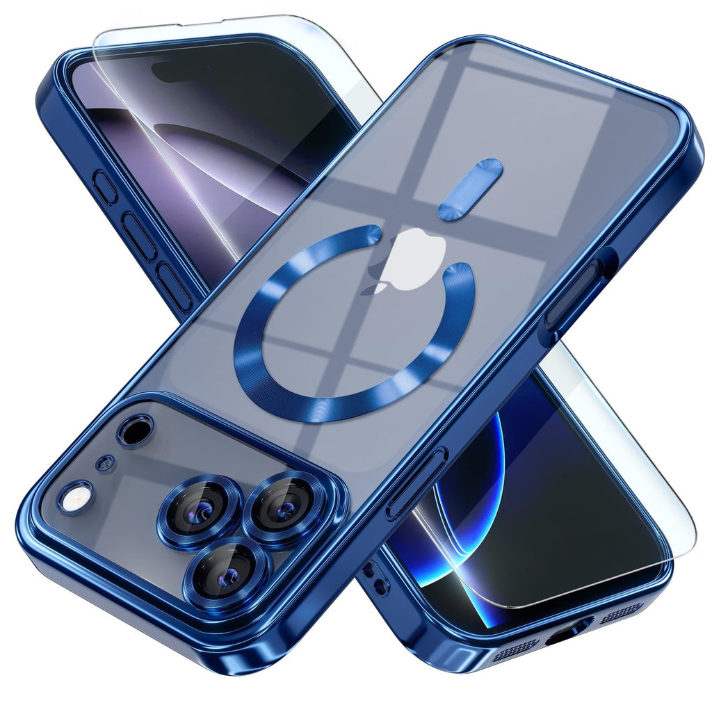 For Iphone 17 Pro Max/Air/17 Pro/17 Slim Plating Clear Mag Safe Lens Screen Case
