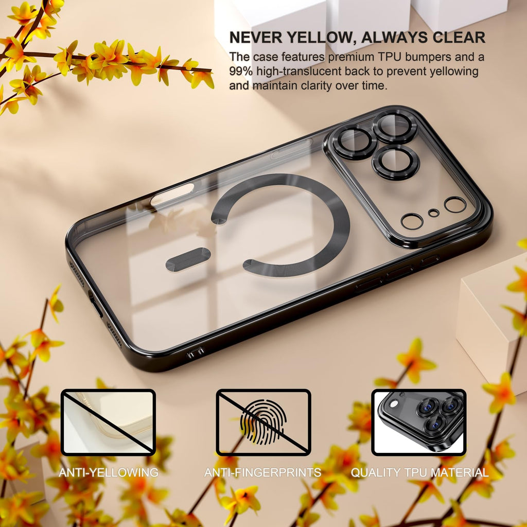For Iphone 17 Pro Max/Air/17 Pro/17 Slim Plating Clear Mag Safe Lens Screen Case