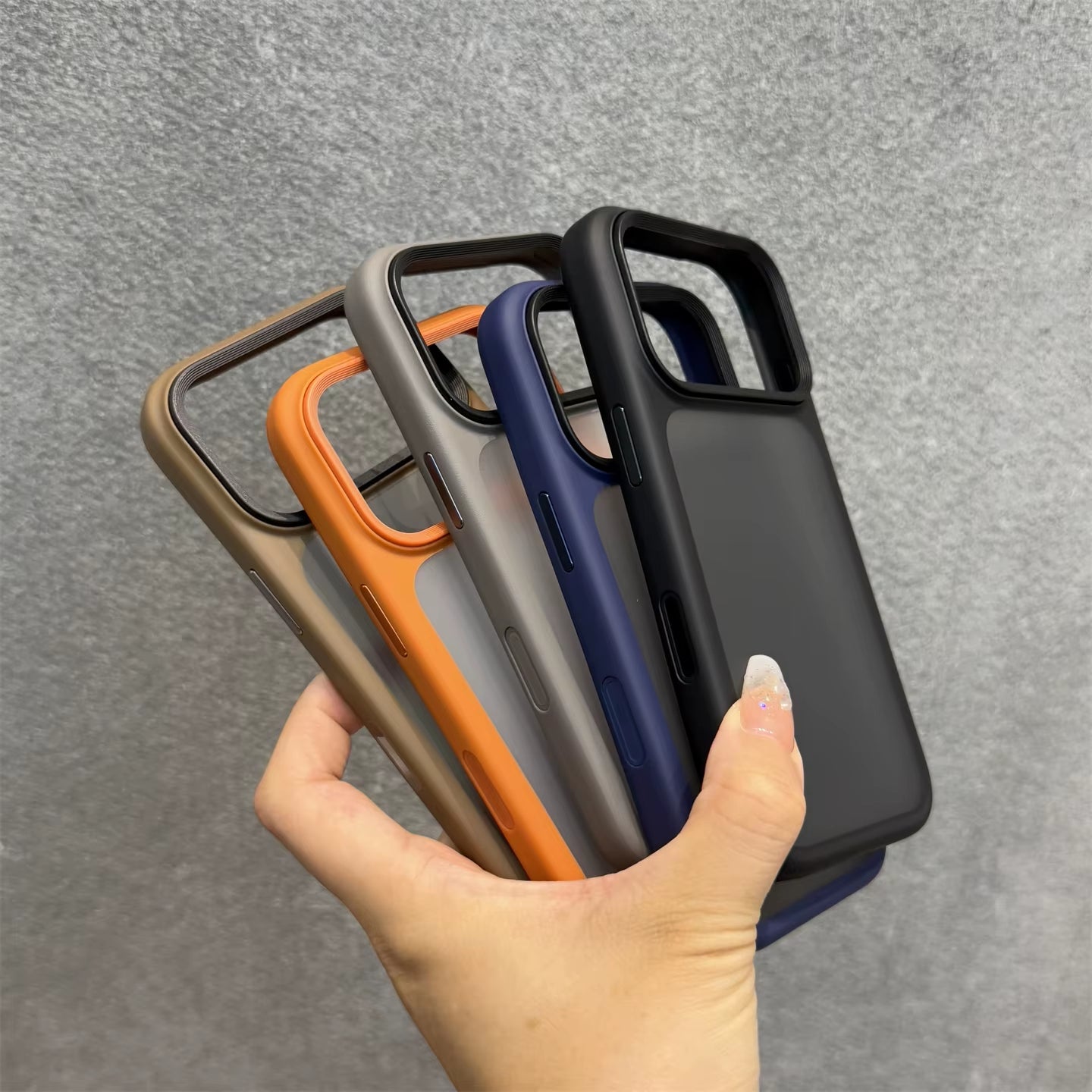 Luxury Orange Shield Matte Transparent Phone Case for Iphone 17 Pro Max 17 Pro 17 New Metal Buttons Skin Feel Shockproof Cover