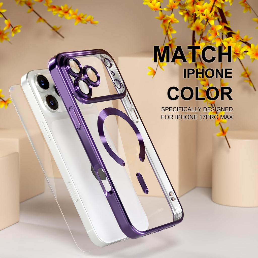 For Iphone 17 Pro Max/Air/17 Pro/17 Slim Plating Clear Mag Safe Lens Screen Case