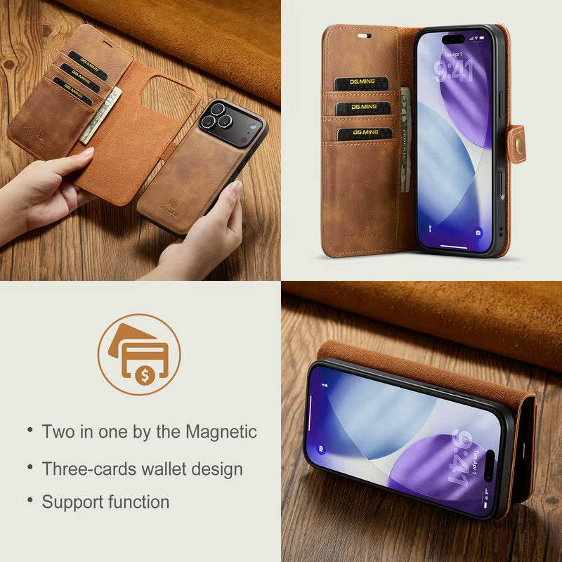 For Iphone 17 Pro Max 5G 2025 Luxury Case 2In1 Detachable Leather Wallet Funda for Iphone 17 Air Case Iphone17 Pro Magnet Cover